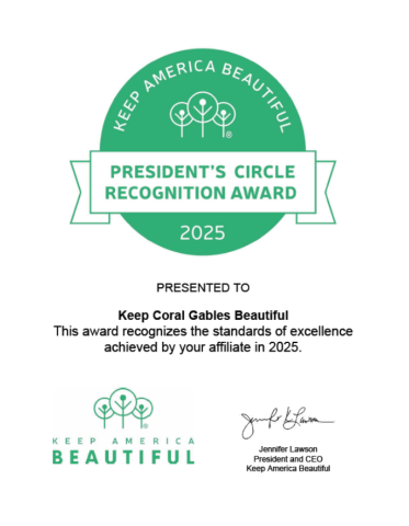 President's Circle Recognition Award - green circle graphic with white background
